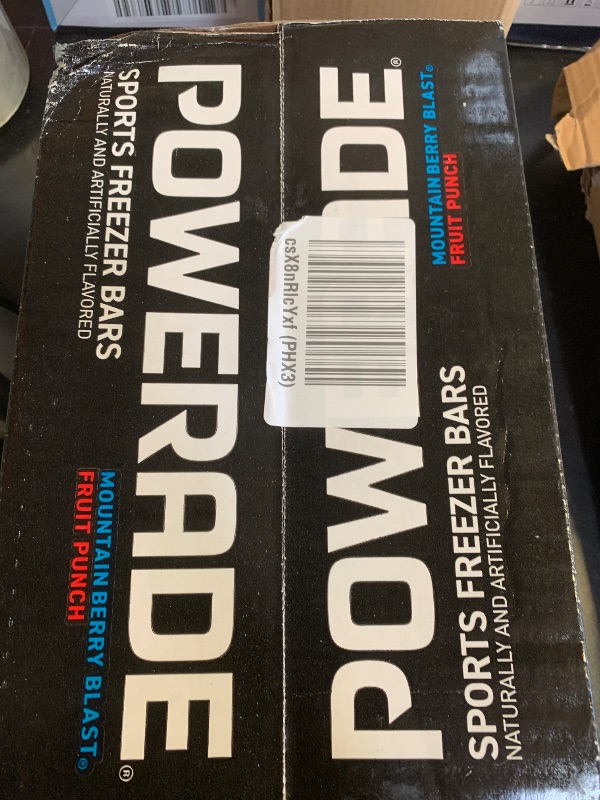 Photo 1 of POWERADE Sports Freezer Bars, 1.5 oz, Refreshing Ice Pops with Electrolytes B Vitamins, Naturally Flavored with Other Natural Flavors, Mountain Berry Blast and Fruit Punch, 70 Count