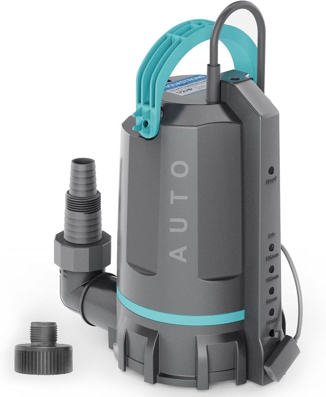 Photo 1 of Aquastrong Automatic Sump Pump, 1/2 HP Submersible Water Pump, 3159 GPH Utility Pump High Flow Water Removal for Swimming Pool, Garden Pond, Basement, Window Wells with 10ft Long Power Cord