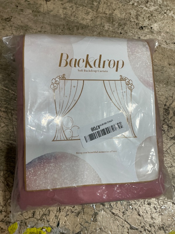 Photo 1 of 10ft x 8ft Dusty Rose Backdrop Curtain with Lights String for Parties, Sheer Tulle Wedding Photo Backdrops Drapes for Baby Shower Birthday Party Decorations Background for Photography