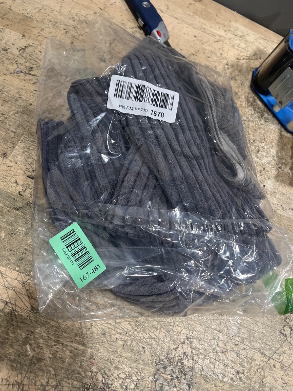 Photo 1 of **PARTIAL SET/ MISSING LIGHTEST GRAY AND TAN COLORED CASES** Volcanics Set of 4 Neutral Grey Corduroy Decorative Couch Throw Pillow Covers 20x20 Inch, Western Modern Farmhouse Striped Cushion Cases, Soft Boho Square Accent Pillow Covers for Home Sofa