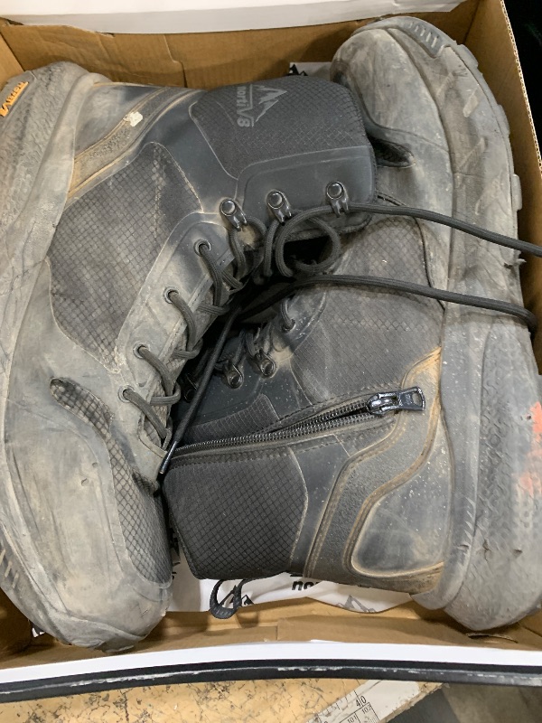 Photo 1 of (see all images) NORTIV 8 Men's Military Tactical Boot Lightweight Comfortable Boots for Work All Day Side Zipper Motorcycle Combat Hiking Boots Metrostrike(8-9 Inches),Size 14,Black