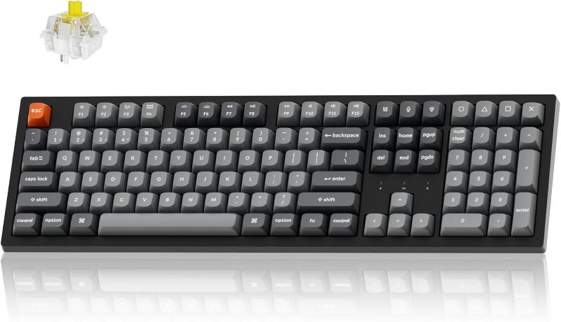 Photo 1 of *PG UP KEY DOES NOT FUNCTION* Keychron K10 Max Wireless Custom Mechanical Keyboard, QMK 2.4 GHz Bluetooth Full-Size with Hot-swappable Keychron Super Banana Switch Compatible with Mac Windows Linux (RGB Backlit)