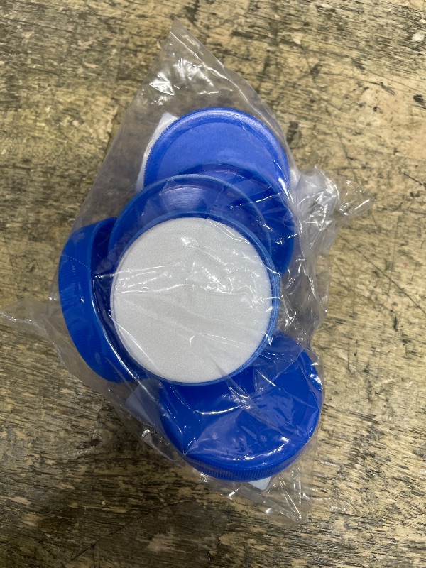Photo 1 of (6-Pack) Calvana 53mm Reusable Water Jug Caps, Lids for 3 and 5 Gallon Water Jug, Water Bottle Cover Screw Top, Compatible with American Maid Plastic Water Bottles and Jugs Ranging, PP Material, Blue
