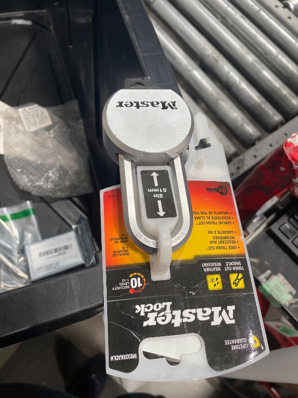 Photo 1 of ***Missing Key*** Master Lock Magnum Heavy Duty Solid Steel Silver Padlock with Key, Cut Resistant Gate Locks for Outdoor Fence or Shed, 14/32 x 2 x 15/16 Inches, M930XKADLH