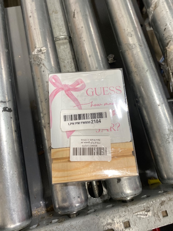 Photo 1 of *** CHECK COMMENTS*** ANIANG Guess How Many Baby Shower Game Sign, Baby Shower Guessing Game Wood Plaque, Pink Bow Weddingshower Games, Guess How Many Wooden Plaque with Wood Stand for Bridal Shower Decorations, 4X4 Inch