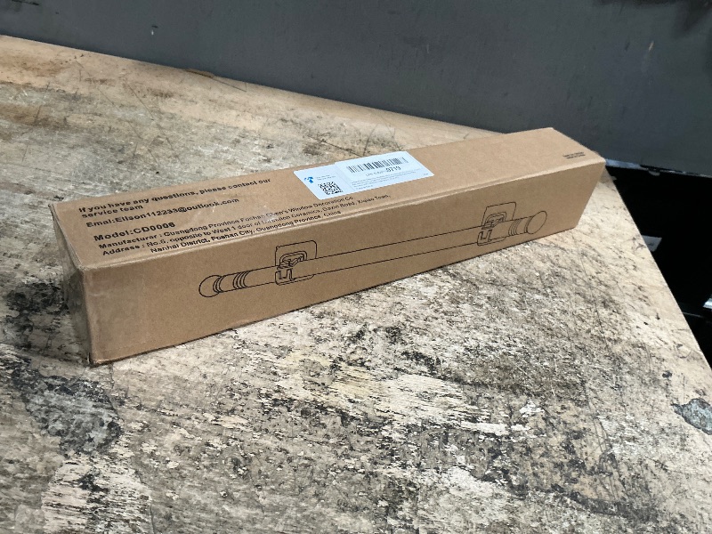 Photo 1 of *** missing pieces*** Curtain Rods No Drilling for Windows Set 30 to 45 Inch,5/8 Inch Diameter Drapey Pole with No Drill Curtain Rod Brackets,Renter Friendly Cortineros Para Ventanas with Adhesive Holder Hook (Black)