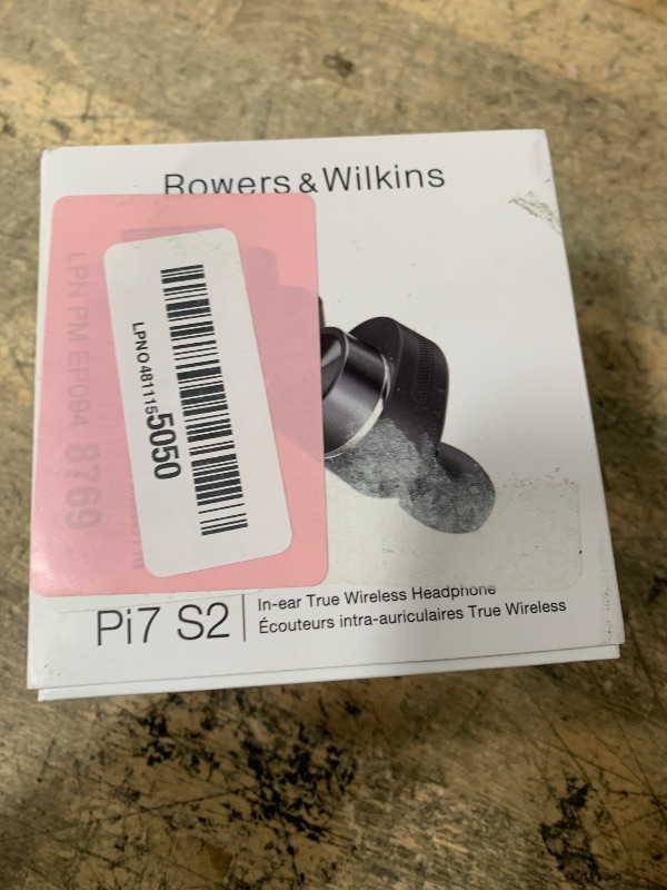 Photo 1 of ***FOR PARTS ONLY/ NON-FUNCTIONAL*** Bowers & Wilkins Pi7 S2 True Wireless Noise Cancelling Headphones – Active Noise Cancellation, Qualcomm aptX, Bluetooth, Crystal-Clear Calls, Wireless and 15-Minute Charging, Satin Black