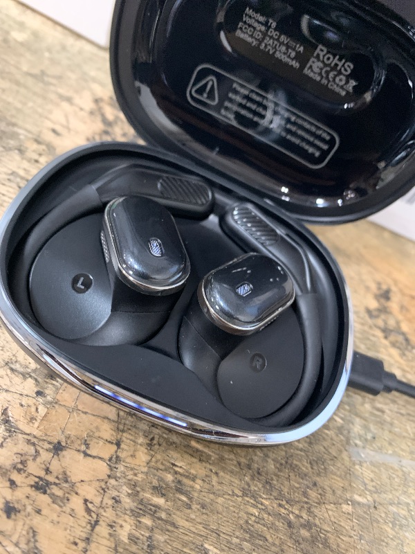 Photo 1 of ***FOR PARTS /DON'T FUNCTION WELL *** Open Ear Wireless Earbuds Bluetooth 5.4 Headphones, 50H Playtime Stereo Earphones with ENC Noise Cancelling, IPX7 Waterproof Ear Buds with Ergonomic Earhook for Sports/Fitness/Travel/Workouts (Black)