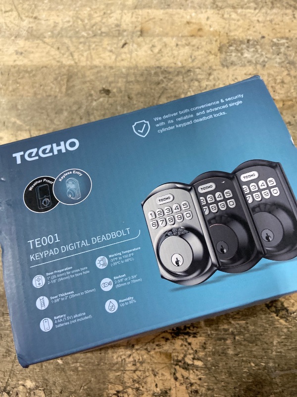 Photo 1 of **MISSING KEYS**USED** TEEHO TE001 Keyless Entry Door Lock with Keypad - Smart Deadbolt Lock for Front Door with 2 Keys - Auto Lock - Easy Installation - Satin Nickel