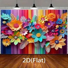 Photo 1 of **PHOTO FOR ITEM REFERNCE NOT EXACT*** Floral Paper Cut Backdrop Banner, Lightweight Polyester Flower