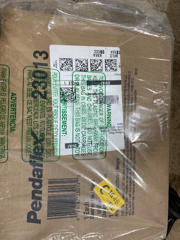 Photo 1 of *FOLDERS ONLY* Pendaflex Portable Desktop File, Document Holder for Home and Office, Plastic Organizer Box, Side Handles, Hanging File Folders, Tabs & Inserts, Letter Size, 9-1/2 x 12-3/16 x 6 Inches, Black (23013)