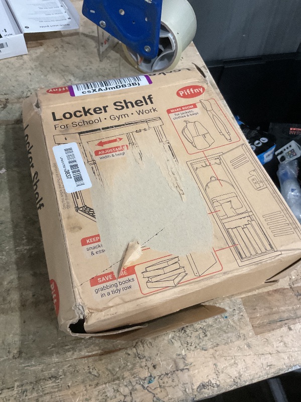 Photo 1 of *MISSING OTHER PART**Locker Organizer Shelf? Adjustable Width and Height, Ideal Locker for School, Office, and Gym Lockers (Black 2 Pack)