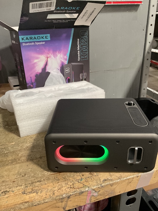 Photo 1 of ***MISSING PARTS***
Karaoke Machine for Adults & Kids, Bluetooth Speaker Portable with 2 Wireless Microphones, Bass/Treble Adjustment, Remote and LED Light, PA System Support AUX/USB/TF for Home Party