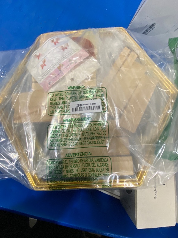 Photo 1 of 12 Pack Hexagonal Floral Hoops with Stand 14 Inch Hexagon Metal Rings for DIY Centerpiece Table Decorations Crafts Macrame Ring Hoops Dream Catcher Wedding Birthday Wreath Rings Craft Hoops, Gold