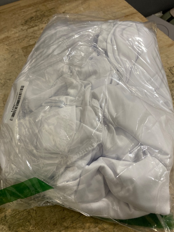 Photo 1 of 10x10ft Wrinkle Free White Backdrop Curtain for Parties Soft Fabric Drapes Wedding White Curtain Backdrop for Birthday Party Decorations Background for Photography 5x10ft, 2 Panels