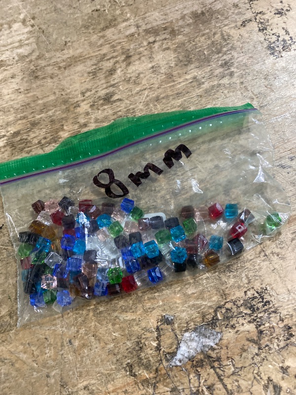 Photo 1 of 100 Pcs 8mm Square Beads Glass, Crystal Beads Bulk for DIY Handcrafted Bracelet Necklace Earring Jewelry Making
