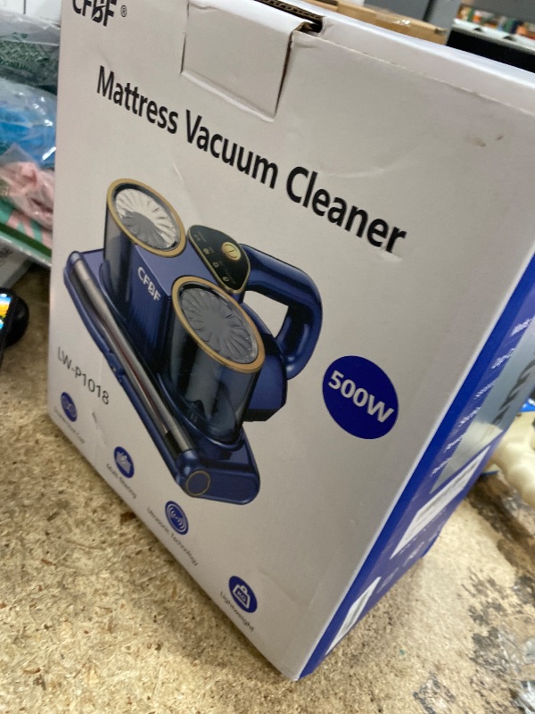 Photo 1 of ***MISSING PARTS***
CFBF Mattress Vacuum Cleaner, Bed Vacuum Cleaner with 16Kpa Suction 253.7nm UV-C Light, Ultrasonic & High Heating, 500W Powerful Double-Cup Handheld Vacuums for Bed, Sofa, Couch, Crib, 16.4FT Corded