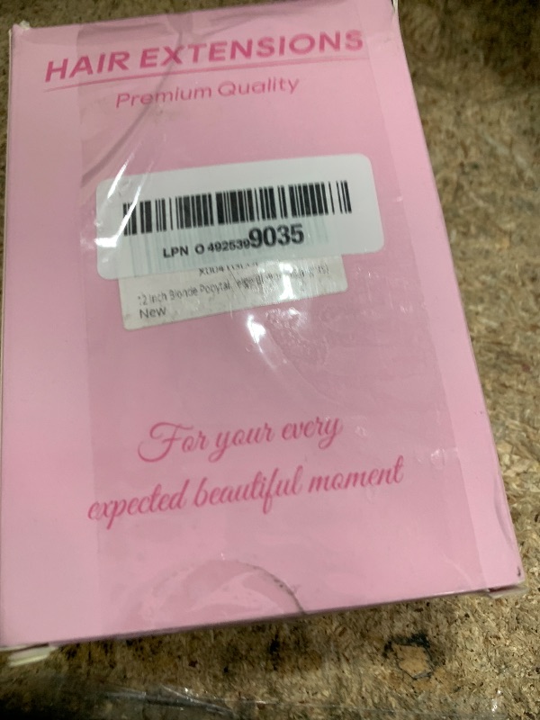 Photo 1 of 12 Inch Blonde Ponytail Extension - Curly Pony Tails Hair Extensions, Claw Clip Ponytail Extension, Synthetic Clip in Ponytail Hair Extensions (Color: Dark Blonde with Beige Blonde Highlights)