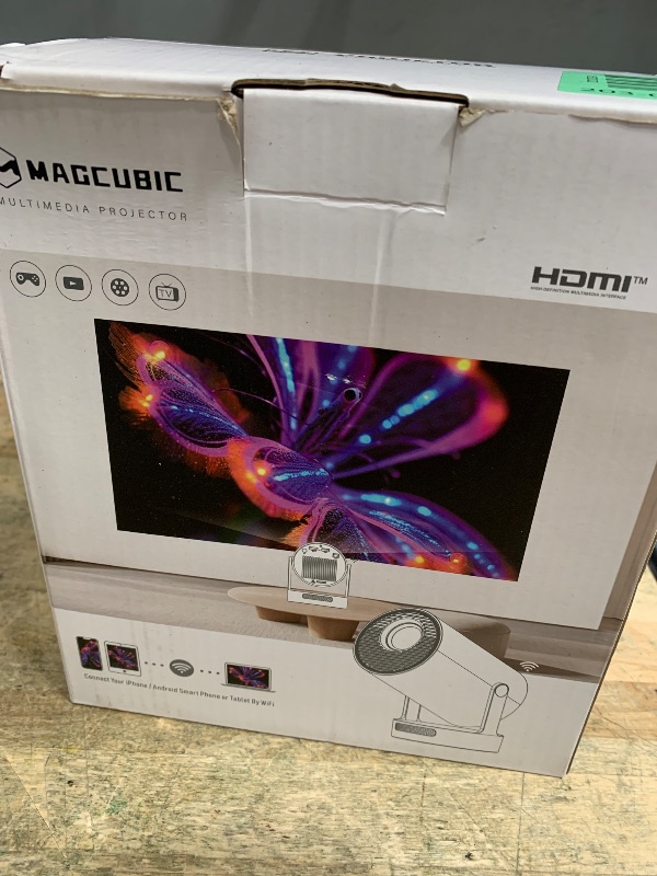 Photo 1 of ?Electric Focus?Magcubic Mini Projector 4K Support, Portable Projector with WiFi 6 and Bluetooth 5.4, Smart Proyector, 5W Soundbase Speaker, 180°Rotation for Home Theater
