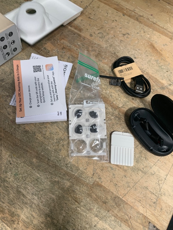 Photo 1 of **FOR PARTS ONLY/ NON-FUNCTIONAL*** Sony CRE-C20 Self-Fitting OTC Hearing Aids for Mild to Moderate Hearing Loss, Prescription-Grade Sound Quality, Compact Virtually Invisible Design, Customizable App, and Rechargeable Battery