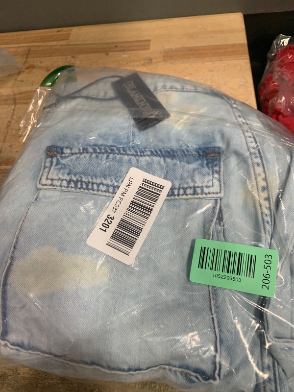 Photo 1 of [BLANKNYC] Womens Luxury Clothing Oversized Cargo Pocket Rib Cage Tencel Denim Cargo Pant, Comfortable & Stylish, Blue Lagoon, 31