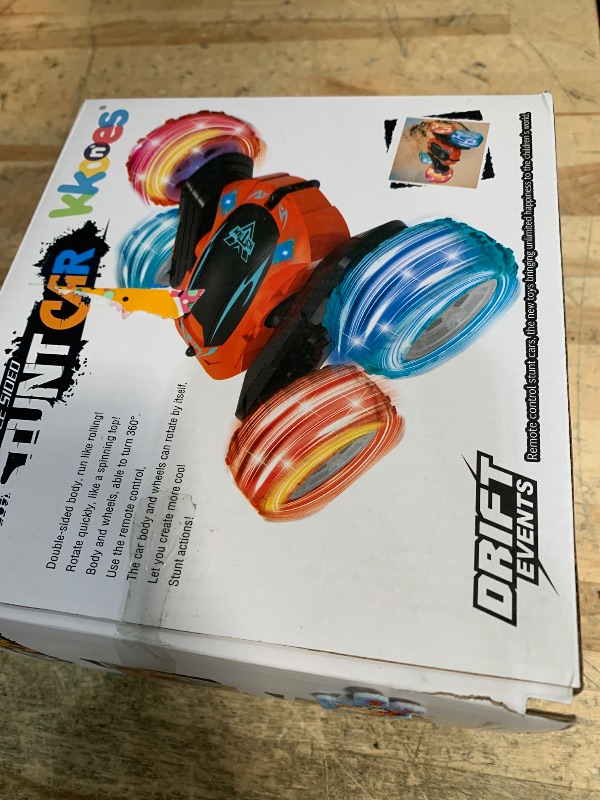 Photo 1 of ** MISSING PARTS ** KKONES Remote Control Car, 2.4GHz Double Sided 360° Flips Rotating Electric Race RC Stunt Car, LED Wheel & Headlight High Speed Off Road Cars Toy Gift for 3 4 5 6 7 8-12 Year Old Boy Toys (Blue)