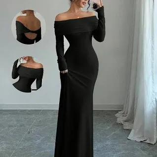 Photo 1 of *** STYLE NOT EXACT PHOTO FOR ITEM LIKENESS REFERENCE*** Black dress, Elegant Women's Navy Blue Mermaid Form