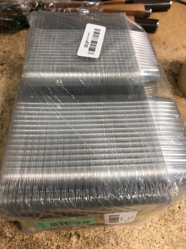 Photo 1 of 100 Pcs Clear Hinged Plastic Containers with Lids,Individual Cake Slice Containers,Square Plastic Food Container,Disposable Clamshell Take Out Containers for Cakes,Cookies,Pasta,Sandwiches,Salad