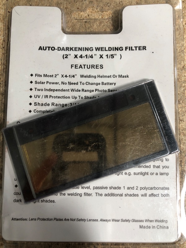 Photo 1 of ?Shade 10? Auto Darkening Welding Lens 2x4 1/4, Solar Energy Welding Lens, True Color Blue Welding Lens, 2x4 1/4 Welding Lens Replacement for Standard Welding Hoods and Welding Helmets