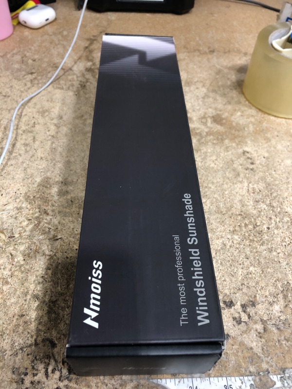 Photo 1 of [Upgraded] Nmoiss Windshield Sun Shade Umbrella - [Vinyl Coating Heat Shield] Protect Car from Sun Rays & Heat Damage Keep Cool and Protect Interior, Spring Structure Edge Medium 56" L x 31" W
