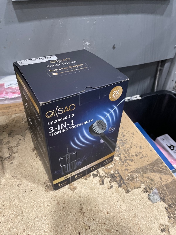 Photo 1 of (PREOPENED) OILSAO Electric Toothbrush with Water Flosser, Advanced 2.0 Flossing Toothbrush Combo in One with 5 Brush Modes & 3 Floss Speeds,500 ML Cordless,for Adults,Teeth, Gums, Braces, Dental Care,White