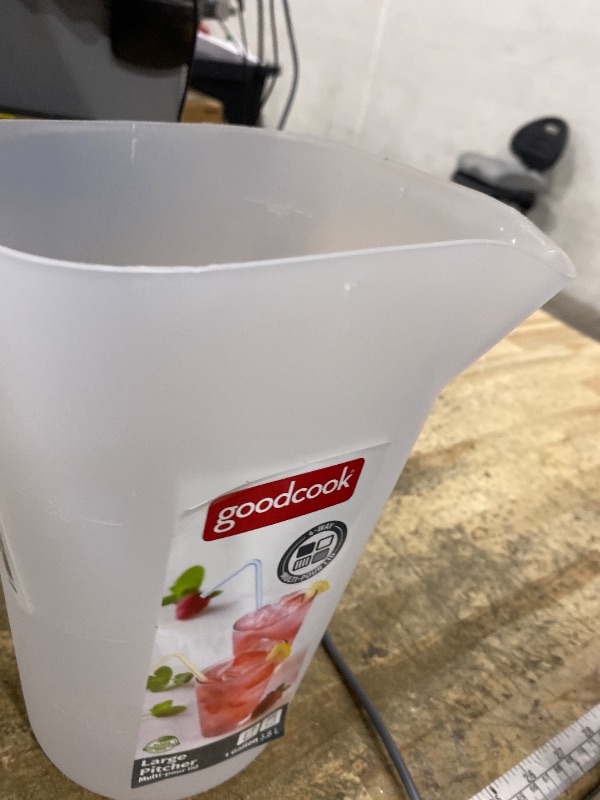 Photo 1 of *** missing lid***    GoodCook 1 Gallon Pitcher with 4 Way Lid, Made Without BPA, Clear