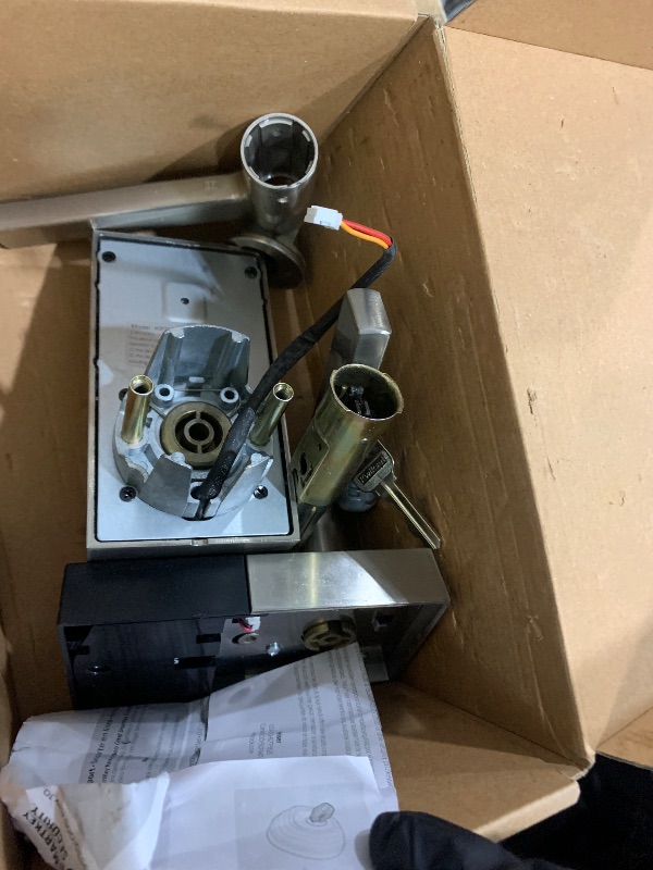 Photo 1 of ***PARTS ONLY***Kwikset SmartCode 917 Keypad Keyless Entry Contemporary Residential Electronic Lever Lock Deadbolt Alternative with Halifax Door Lever and SmartKey Security, Satin Nickel