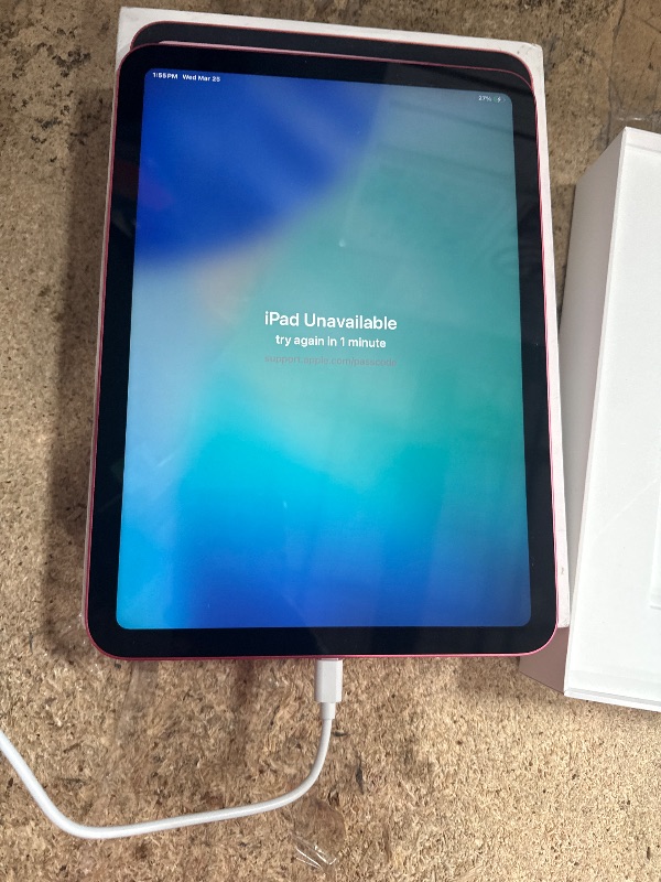 Photo 1 of ***HAS A LOCKED SCREEN ***** Apple iPad 11-inch: A16 chip, 11-inch Model, Liquid Retina Display, 128GB, Wi-Fi 6, 12MP Front/12MP Back Camera, Touch ID, All-Day Battery Life — Pink