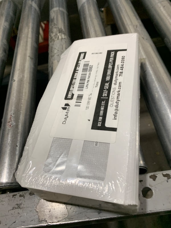 Photo 1 of 100 1099 NEC Tax Form Envelopes, Designed for Printed 1099 NEC Forms Self-Seal, Double-Window, Security Tinted, 100 Pack