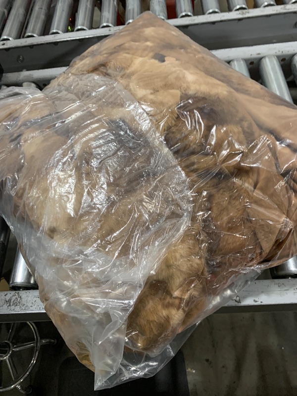 Photo 1 of EverGrace Ultra Soft Luxury Fluffy Faux Rabbit Fur Throw Blanket, Thick Warm Bubble Throw for Bed, Cozy Plush Reversible Blankets for Couch, Chair, Sofa, Lion Caramel, 60x80 Inches