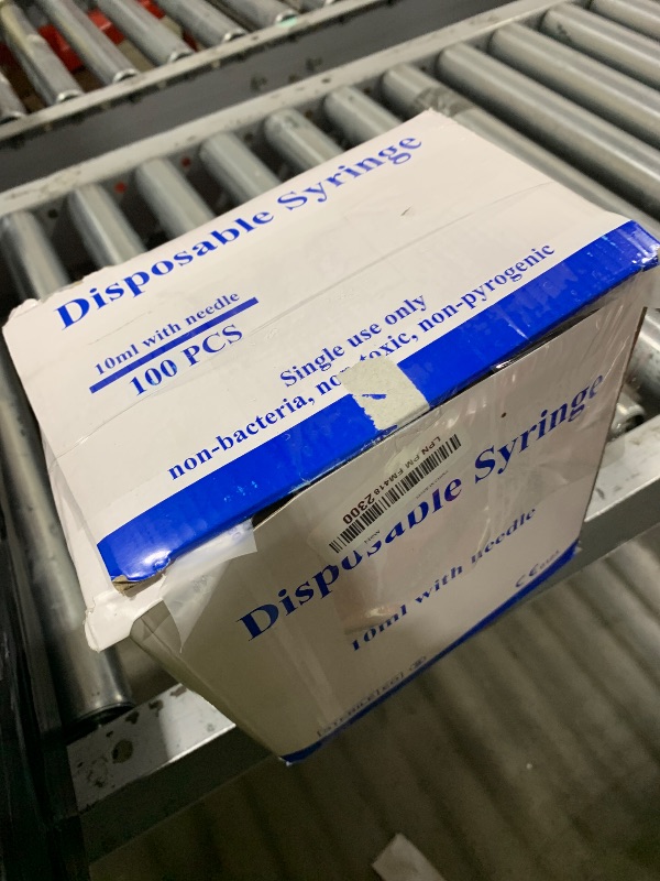 Photo 1 of 100 Pack Disposable 10ml/cc Lab Syringes with 18Ga 1 Inch Needle Luer Lock, Individually Sealed Packed