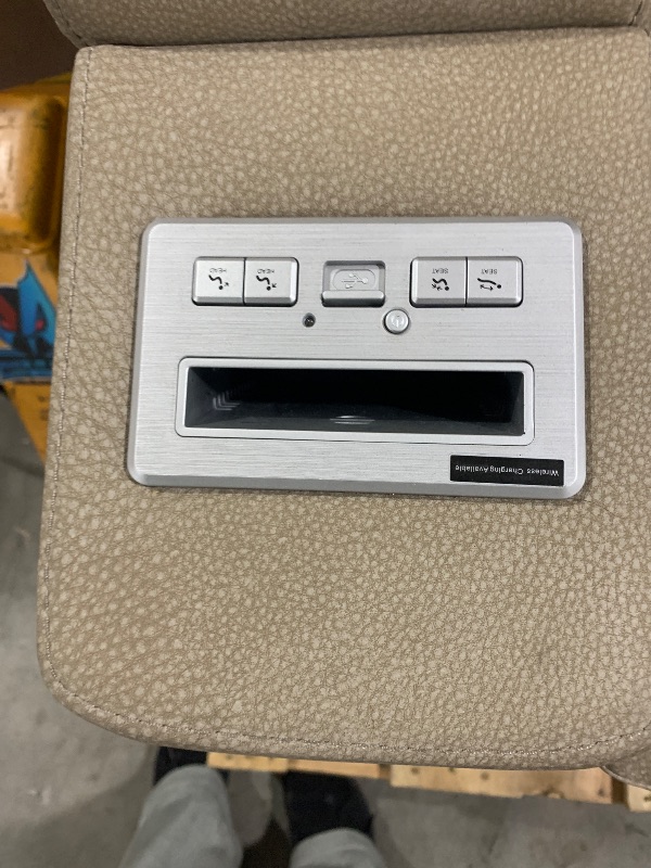 Photo 1 of Signature Design by Ashley Next-Gen DuraPella Modern Faux Leather Power Reclining Sofa with Adjustable Headrest, Gray