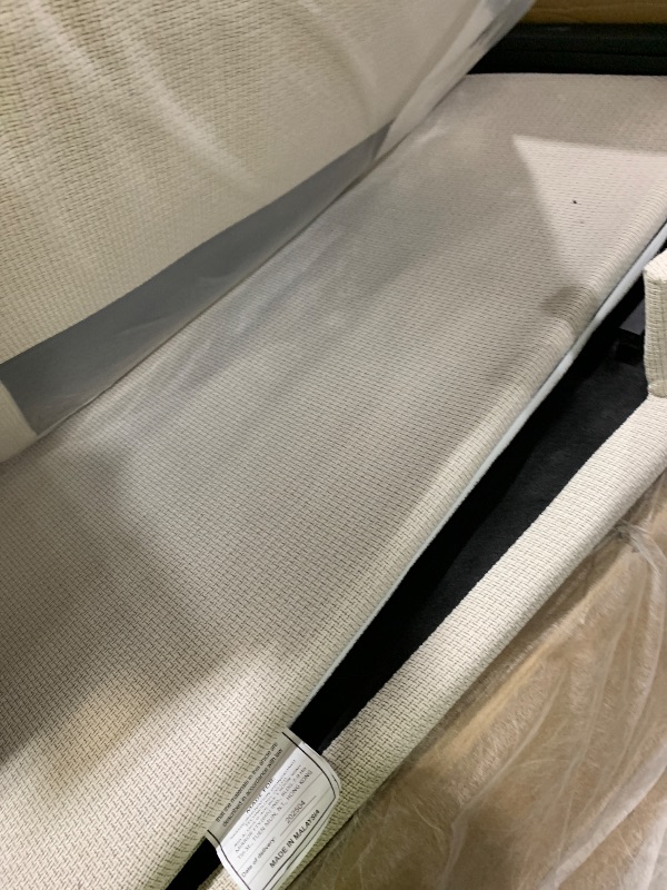 Photo 1 of Marsail Modern 89 Inch Linen Fabric Sofa, 3-Seater Couch with Wide Armrests, Deep Cushions & Removable Washable Covers, Comfortable Living Room Furniture, Beige