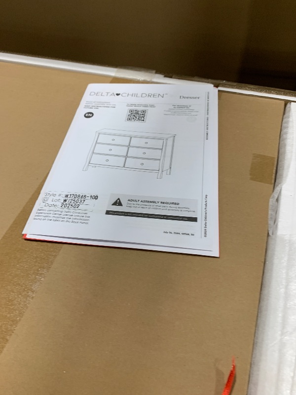 Photo 1 of Delta Children Universal 6 Drawer Dresser with Interlocking Drawers - Greenguard Gold Certified, White