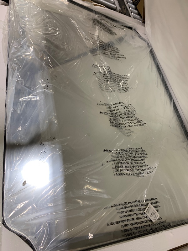 Photo 1 of ANDY STAR 36x48 Inch Large Mirror, Matte Black Rectangle Mirror for Wall, Bathroom Mirror in Premium Stainless Steel Metal Thin Frame Deep 1’’, Unique Rounded Scalloped Edge, Vertically/Horizontally