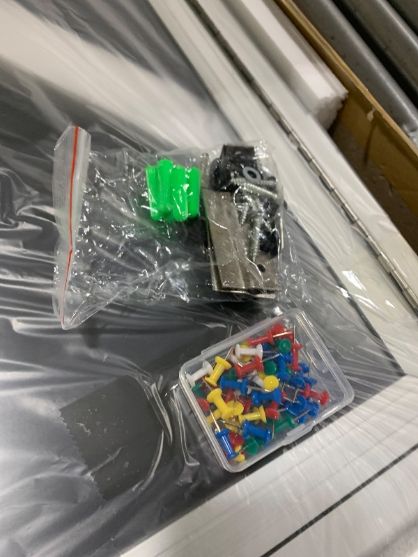 Photo 1 of Phelorata 72"x36" Lockable Enclosed Bulletin Board, Outdoor Flet Weather-Resistant Aluminum Frame Notice Board, Wall Mounted Display Case Acrylic Doors for School,Office,Silver Frame w/Black Flet