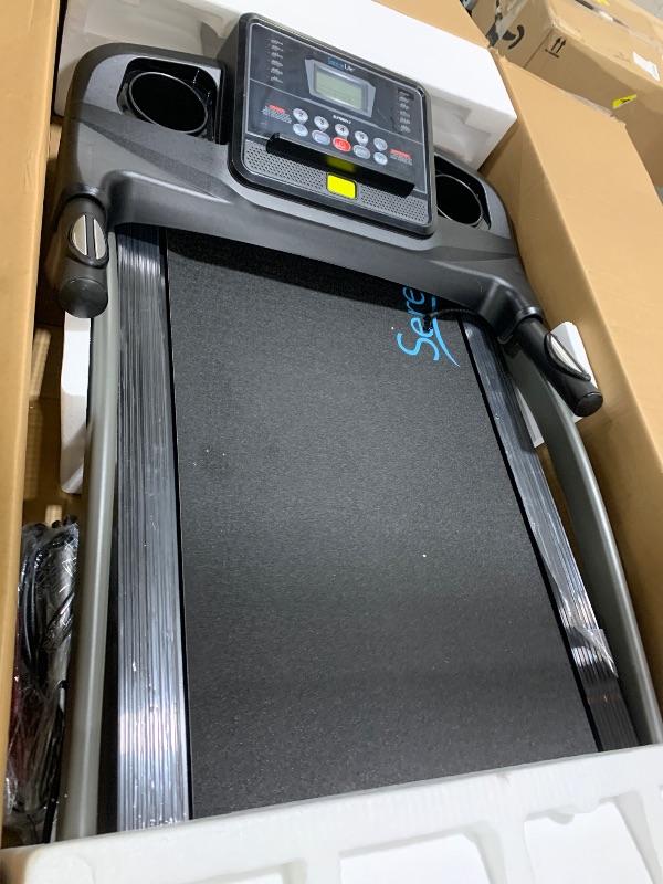 Photo 1 of SereneLife Folding Exercise Running Treadmill Machine, Upgraded Electric Motorized Exercise Equipment with 12 Pre-Set Program, 4 Incline Level, Bluetooth Music and App Support for Home Gym or Office