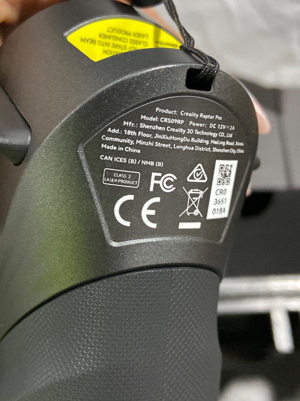 Photo 1 of Creality 3D Scanner Raptor Pro for Automotive & Engineering Projects with Metrology-Grade 0.02mm Accuracy,22+7 Blue Laser, Up to 60FPS Scanning Speed