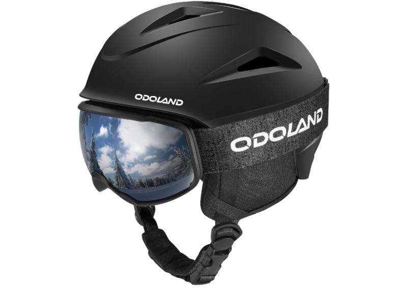 Photo 1 of Odoland Snowboard Helmet, Ski Helmet with Ski Goggles for Adults & Youth, Durable PC Shell & EPS Foam, Safety Snow Helmets Goggles for Men Women