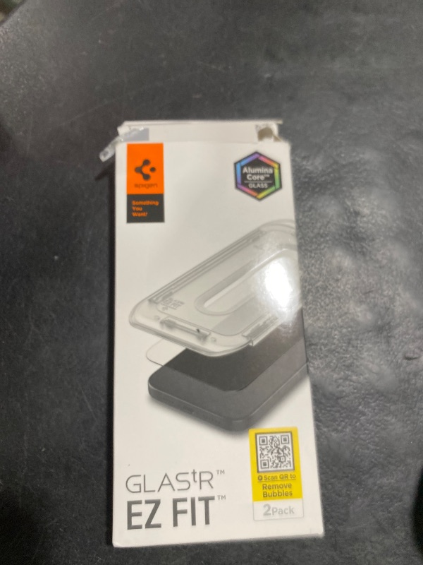 Photo 1 of Spigen AluminaCore Tempered Glass Screen Protector [Glas.tR EZ Fit] designed for iPhone 17 Pro | iPhone 17 | iPhone 16 Pro [2 Pack] 9H+ Hardness, Aluminum-Enhanced Durability