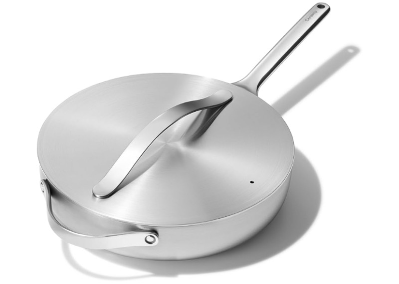 Photo 1 of Caraway Stainless Steel Sauté Pan (4.5 Qt) - 5-Ply Stainless Steel - Oven Safe & Stovetop Agnostic - Non Toxic, PTFE & PFOA Free