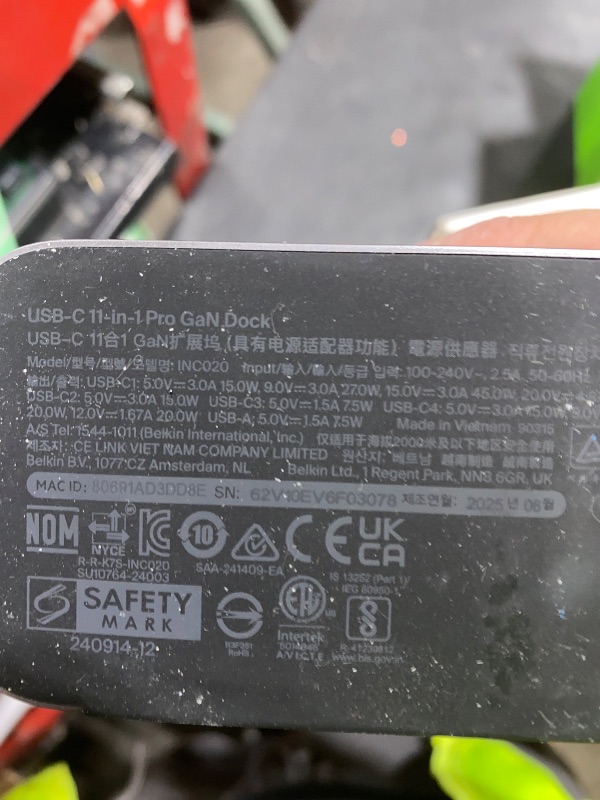 Photo 1 of Belkin USB-C Hub, 11-in-1 Pro GaN Dock 150W, Multi-Port Docking Station w/USB-C, USB-A, Ethernet, SD, MicroSD, 3.5mm Port, 4K HDMI Ports for Triple Monitor Display - Compatible w/MacBook Pro & More