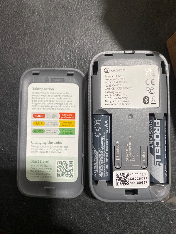 Photo 1 of Airthings 325 Corentium Home 2 Smart Digital Radon Detector - Portable and Easy-to-use Radon Testing with Bluetooth connectivity and Humidity & Temperature Sensors