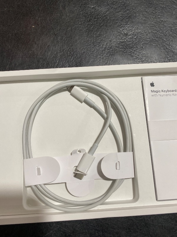 Photo 1 of Apple Magic Keyboard with Touch ID and Numeric Keypad: Wireless, Bluetooth, Rechargeable. Works with Mac Computers with Apple Silicon; US English - White Keys